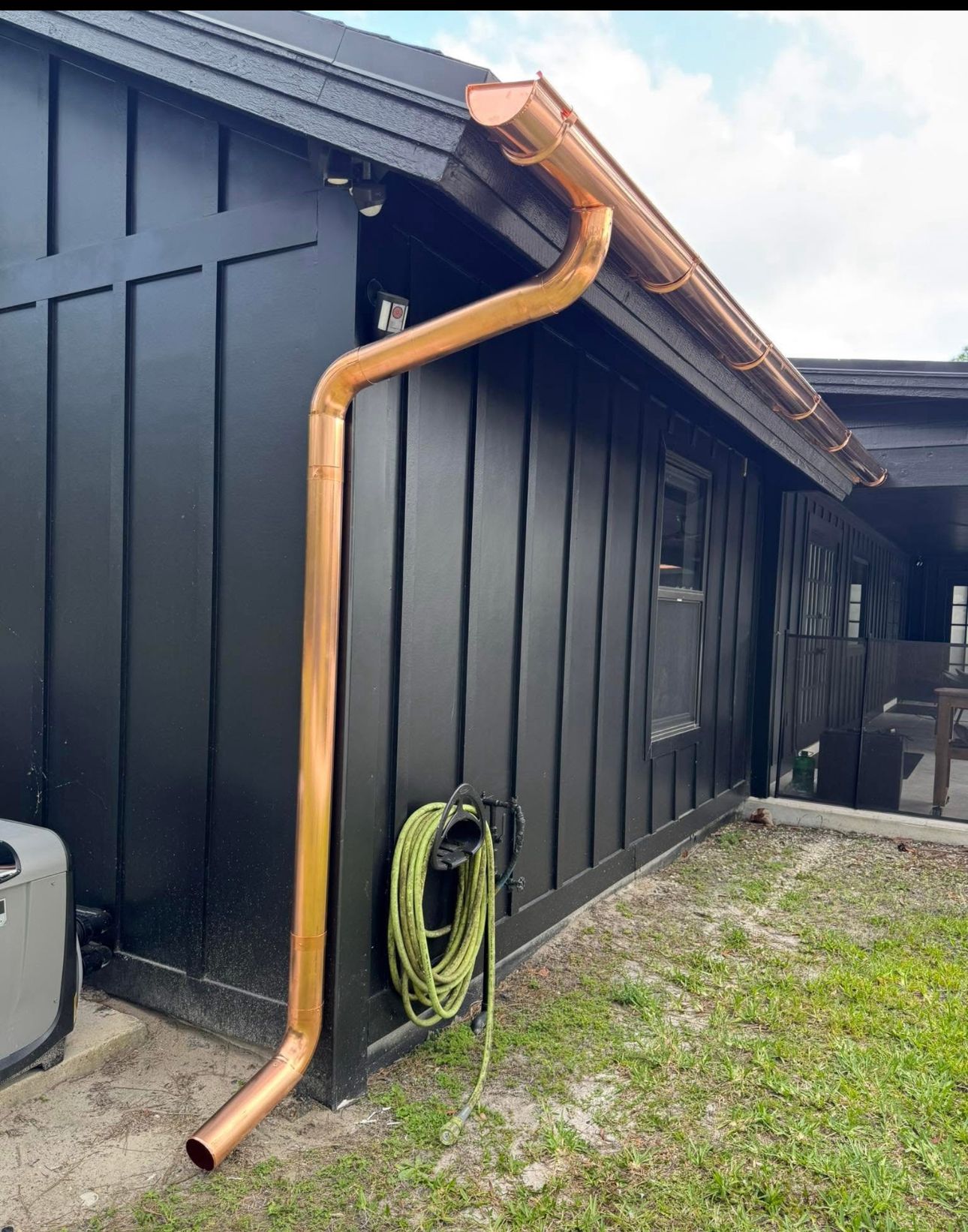 Copper gutter system installed by NK & Gutter